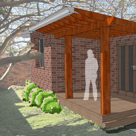 Backyard studio addition in Kogarah